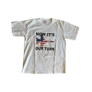 VTG 2001 US Air Force Military Americana 911 Anti Terrorist M Anvil Wht T-shirt